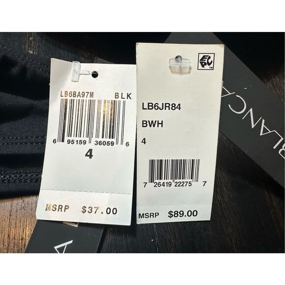 La Blanca NWT set size 4 tankini top & black bottoms striped black and white - Picture 14 of 15